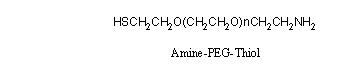Laysan 氨基-PEG-巯基 Amine-PEG-Thiol，又名Amine-PEG-SH; NH2-PEG-SH; NH2-PEG-Thiol; 氨基-PEG-硫醇，一侧是乙胺基团，另一侧是含活泼巯基的双官能团聚乙二醇。具有反应活性的伯胺，在DCC或EDC偶合条件下可以迅速与活性羧酸反应，例如NHS酯，生成稳定的酰胺键。巯基可选择性与马来酰亚胺反应，或与金、银等过渡金属表面发生反应，也可以形成氧化性的二硫化物S-S键。