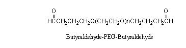 丁醛-聚乙二醇-丁醛 ButyrAldehyde-PEG-ButyrAldehyde (bALD-PEG-bALD)，两端是丁醛的双官能团聚乙二醇。聚乙二醇-醛是一种N-端基聚乙二醇修饰很好的试剂。